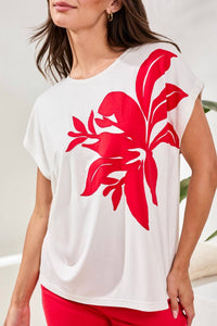 Tribal - CAP SLEEVE TOP WITH APPLIQUE