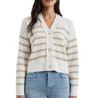 Rails Women's Geneva Cardigan in sand stripe - women's cardigan