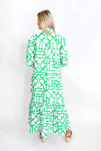 House Of Mbr - Emerald Trellis Pippa Dress Long
