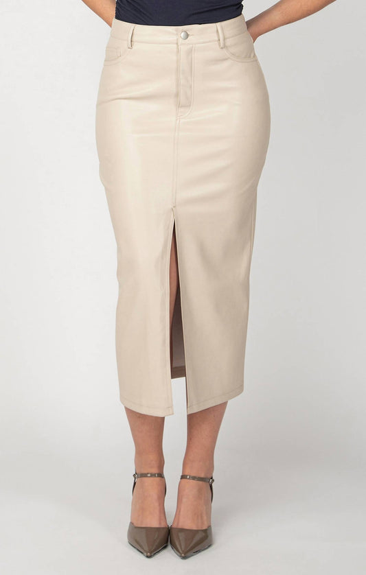 Dex - Faux Leather Midi Skirt