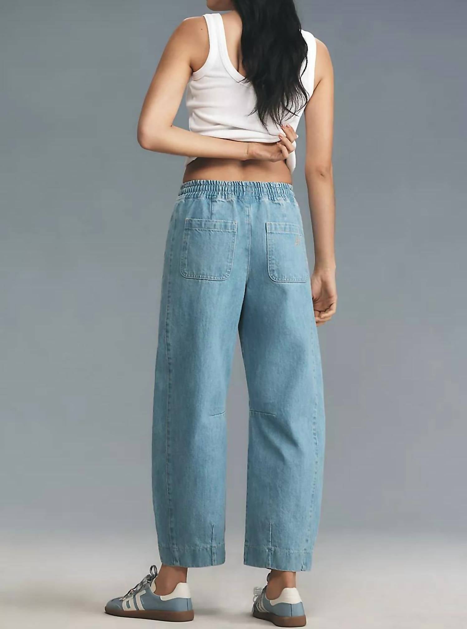 Damson Madder - Felix High-rise Pull-on Barrel Jeans