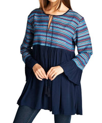 Velzera - Tapestry Geometric Mini Dress - Plus
