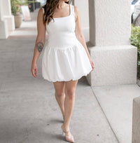 Skies Are Blue - Bubble Hem Drop Waist Mini Dress