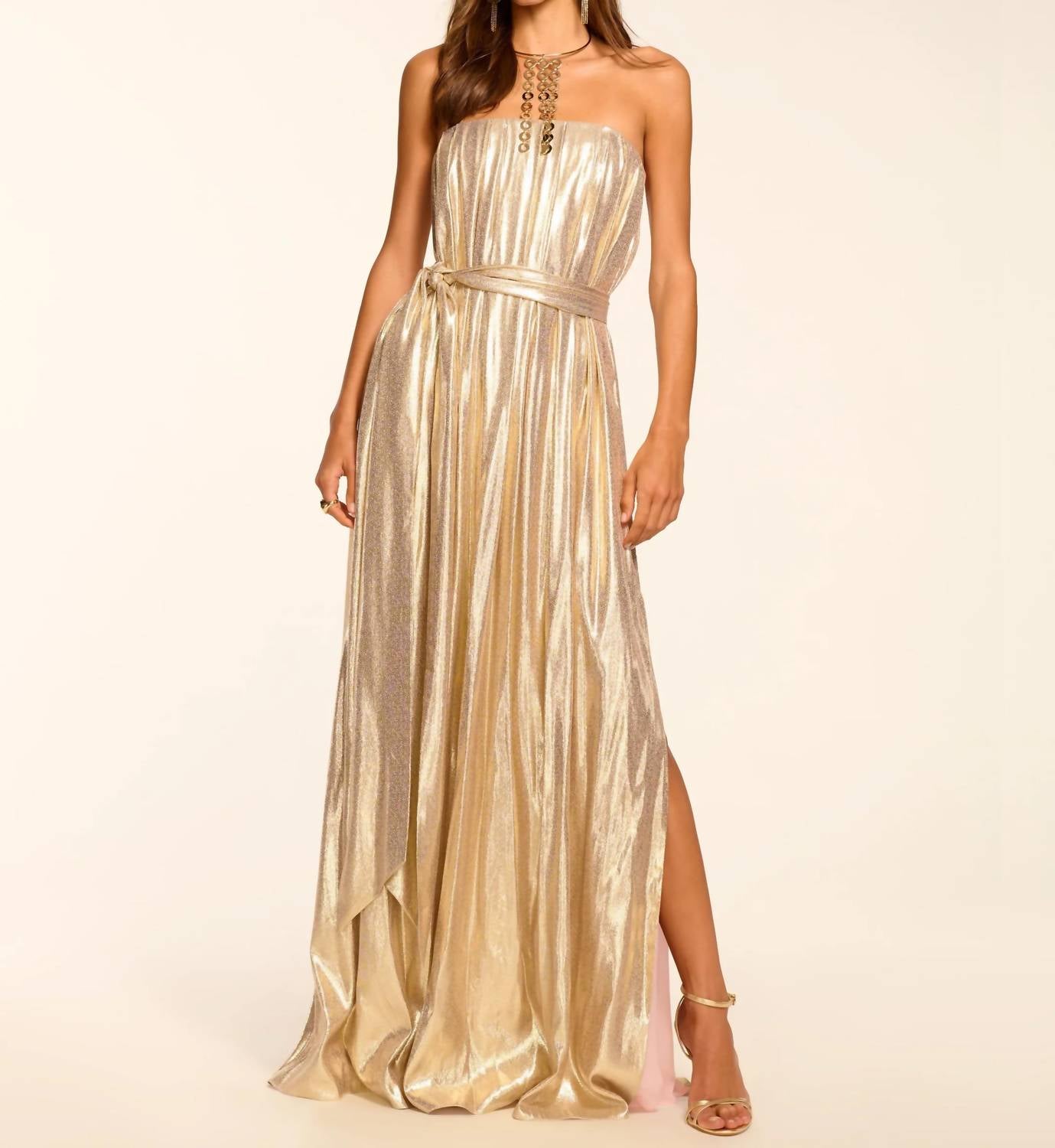 Ramy Brook - Chiara Silk Lamé Strapless Maxi Dress