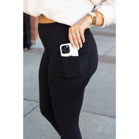 Julia Rose Full Length With Pocket Leggings in black 1 - women's pants - alternate view