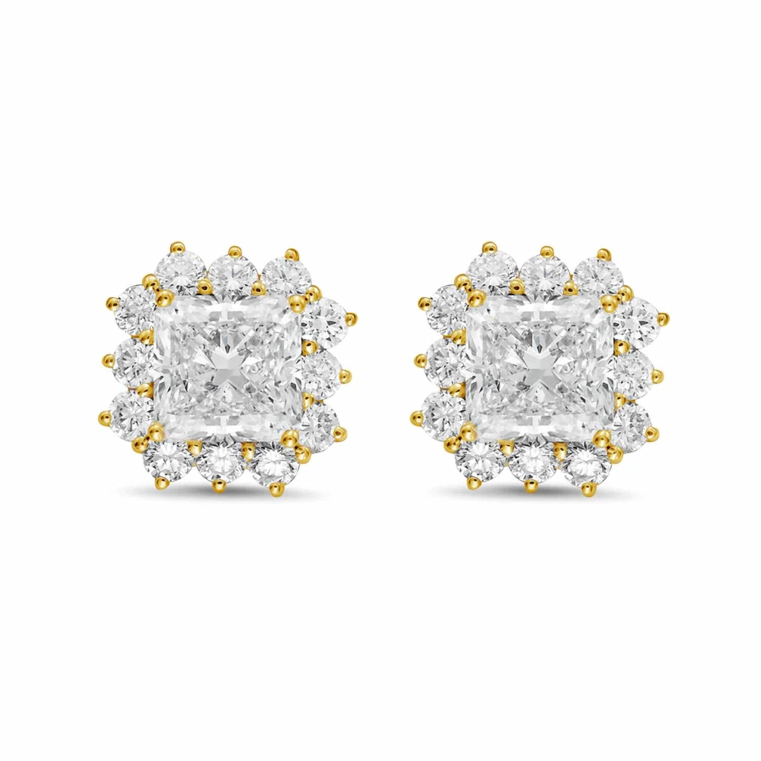 Diana M Jewels - Women's Radiant Lab-Grown Diamond Stud Earrings (6.00 Ct TCW) - Elegant