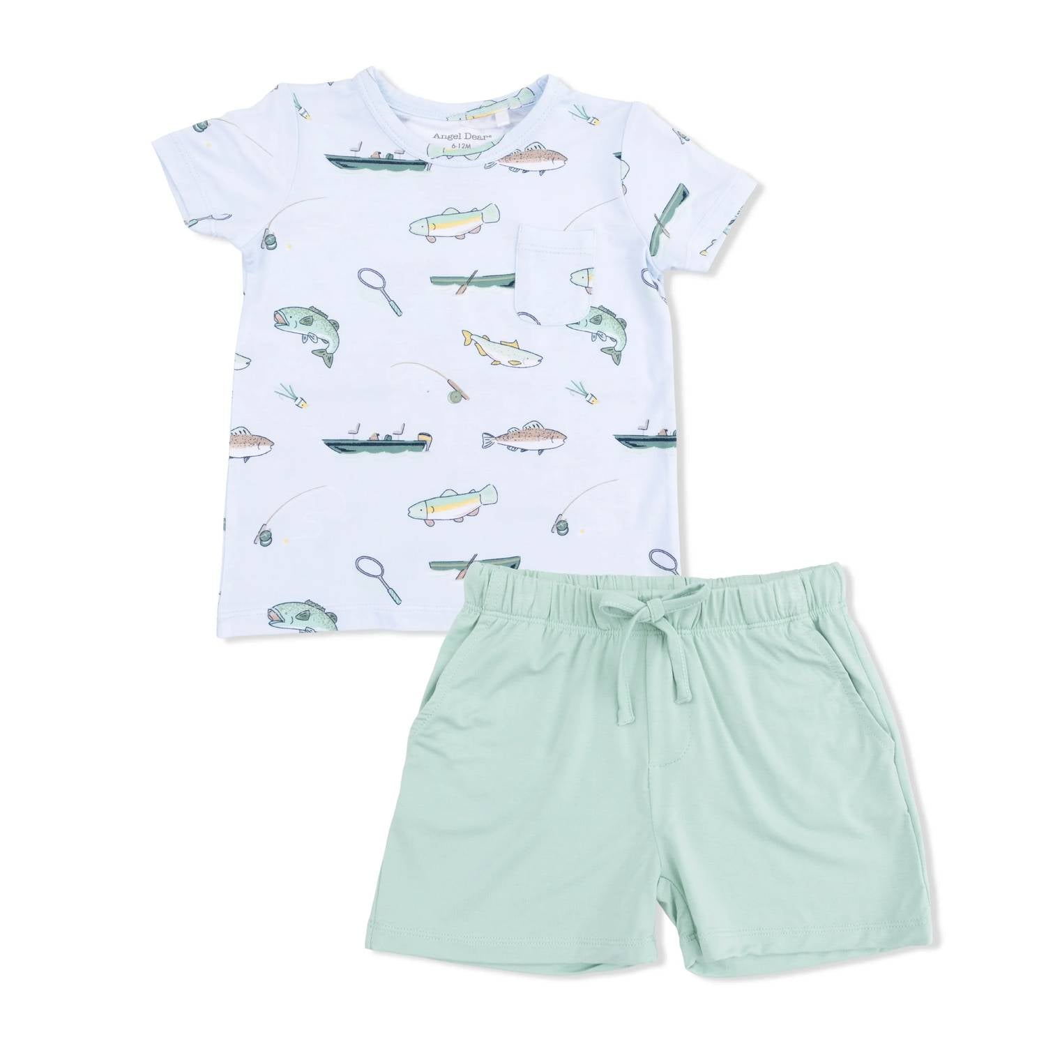 Angel Dear - Boys Fishing Crew Short Set