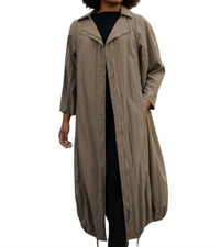 Annette Goertz Buddy Zip Up Cinched Hem Coat in khaki - women's jacket