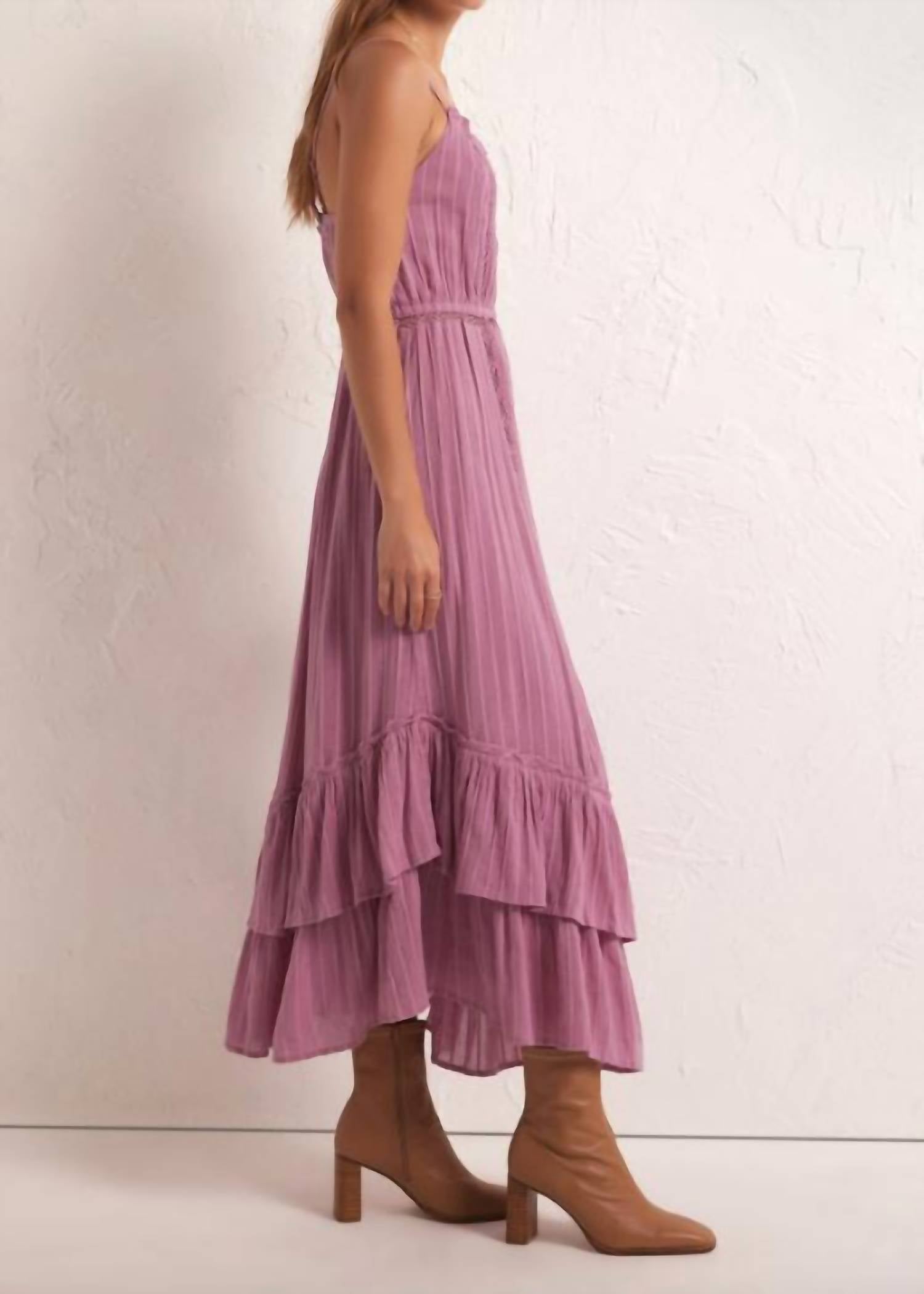 Z Supply Women's Rose Maxi Dress in dusty orchid - women's dress - alternate view
