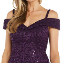R&M Richards - Off The Shoulder Fishtail Evening Gown