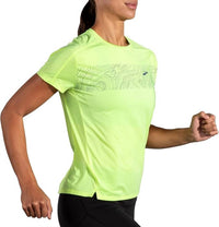 BROOKS Sprint Free Short Sleeve Tee in lime elevate - women's t-shirt