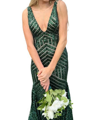 Jovani - EMBELLISHED SEXY LOW V PARTY DRESS