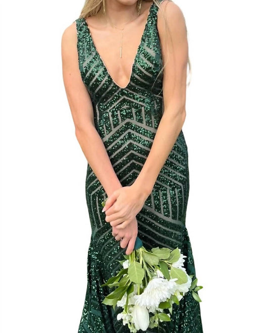 Jovani - EMBELLISHED SEXY LOW V PARTY DRESS