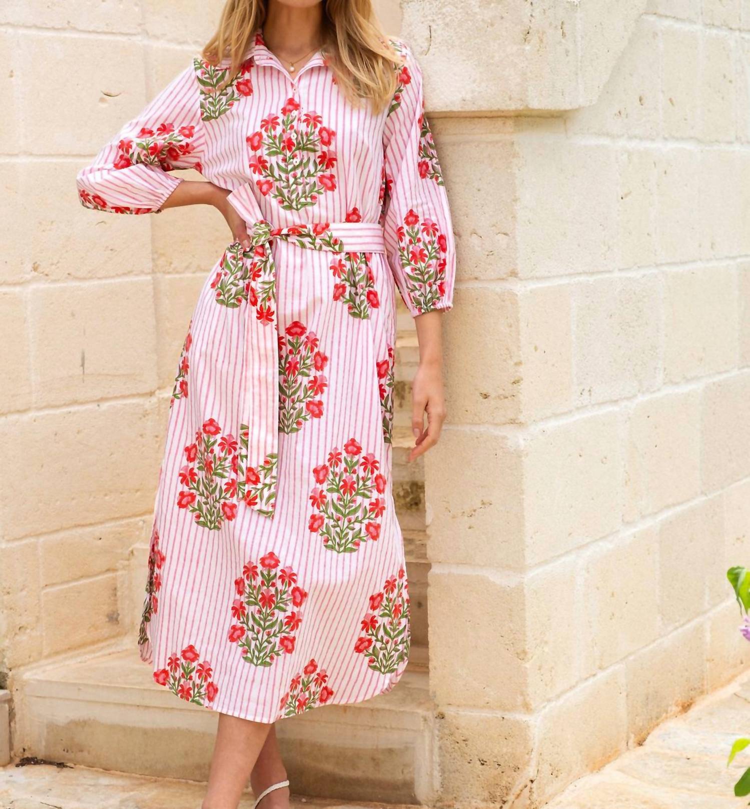 Pink City Prints - Pink City Prints Poppy Stripe Corfu Dress