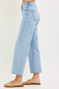 Risen - Wrenley Tummy Control High Rise Crop Wide Leg Jeans