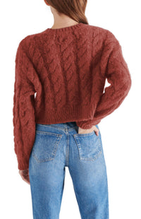 STEVE MADDEN Ceronne Crewneck Sweater in baked apple - women's sweater - detail view