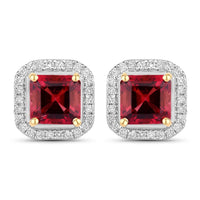 Diana M Jewels - Women's Octagon Natural Rubellite Stud Earrings (2.72 Ct) - Signature