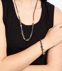 Anne Vaughan Women's Moon Shell And Gemstone Necklace in blue - women's jewelry - view 4