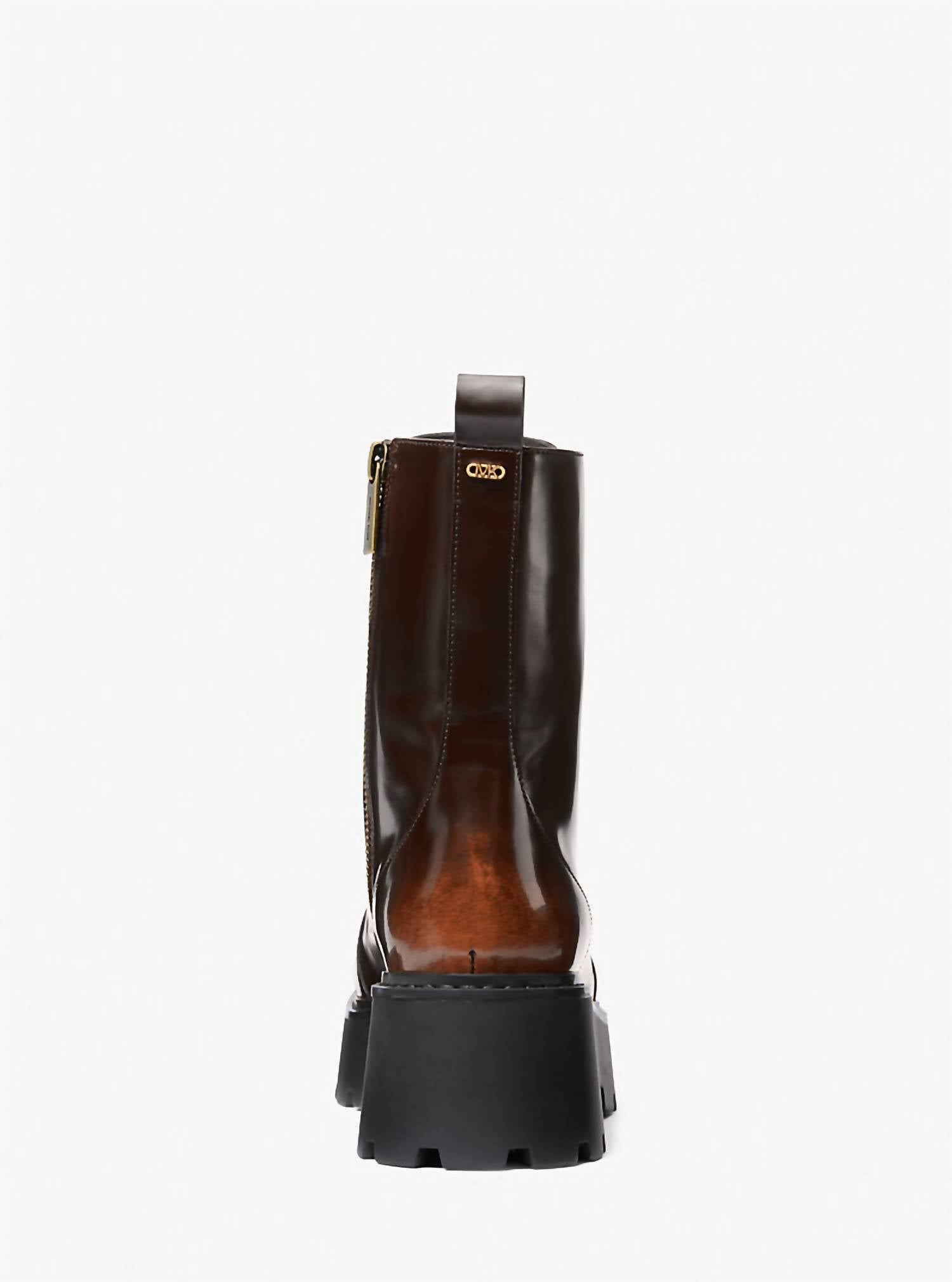 MICHAEL KORS Women's Blake Burnished Leather Combat Boots in luggage - women's shoe - view 4