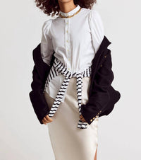 The Shirt - Puff Shoulder Button Down Shirt