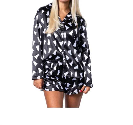 Jane Marie - Boo! Pajama Long Sleeve Short Set