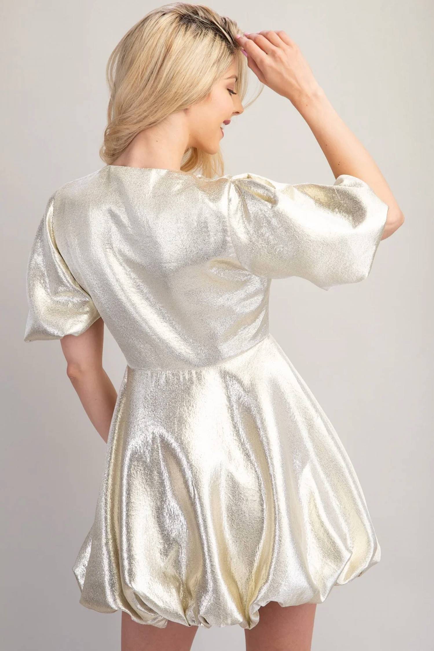 Glam - Get Your Shine On Puff Sleeve Dress