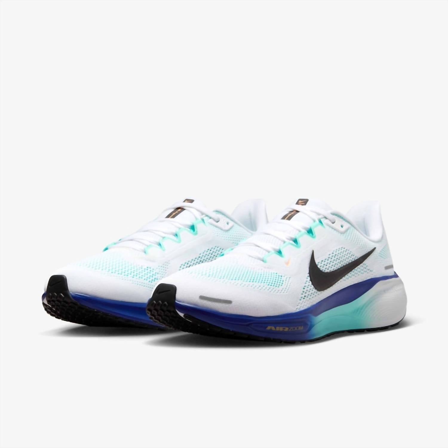 NIKE Women's Air Zoom Pegasus Road Running Shoes in white black hyper turq concord - women's shoe - alternate view