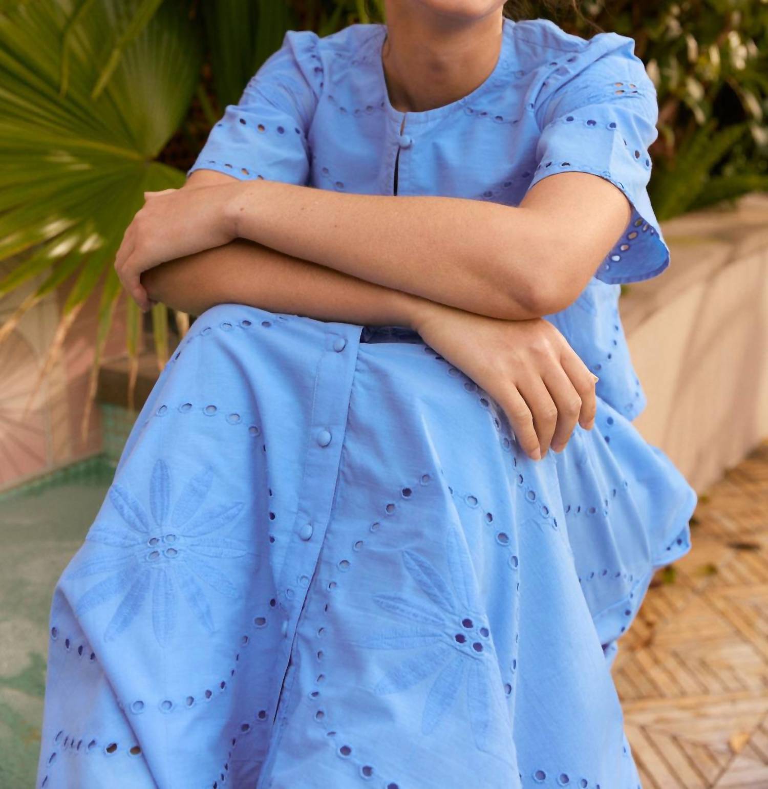 Olivia by Livro Heidi Top in azul lace - women's blouse - view 6