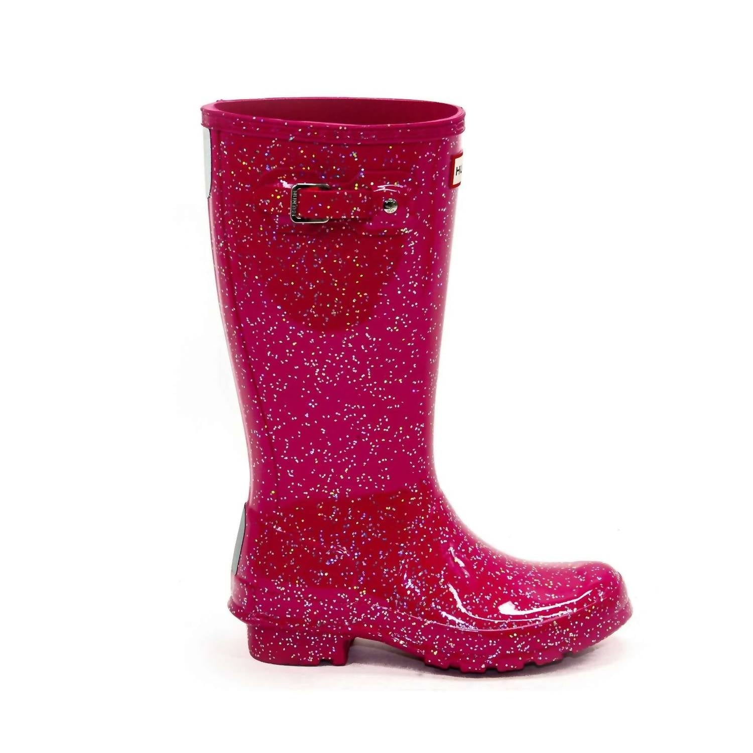 HUNTER Boys Giant Glitter Rain Boots in thrift 1 - kids' shoe - alternate view