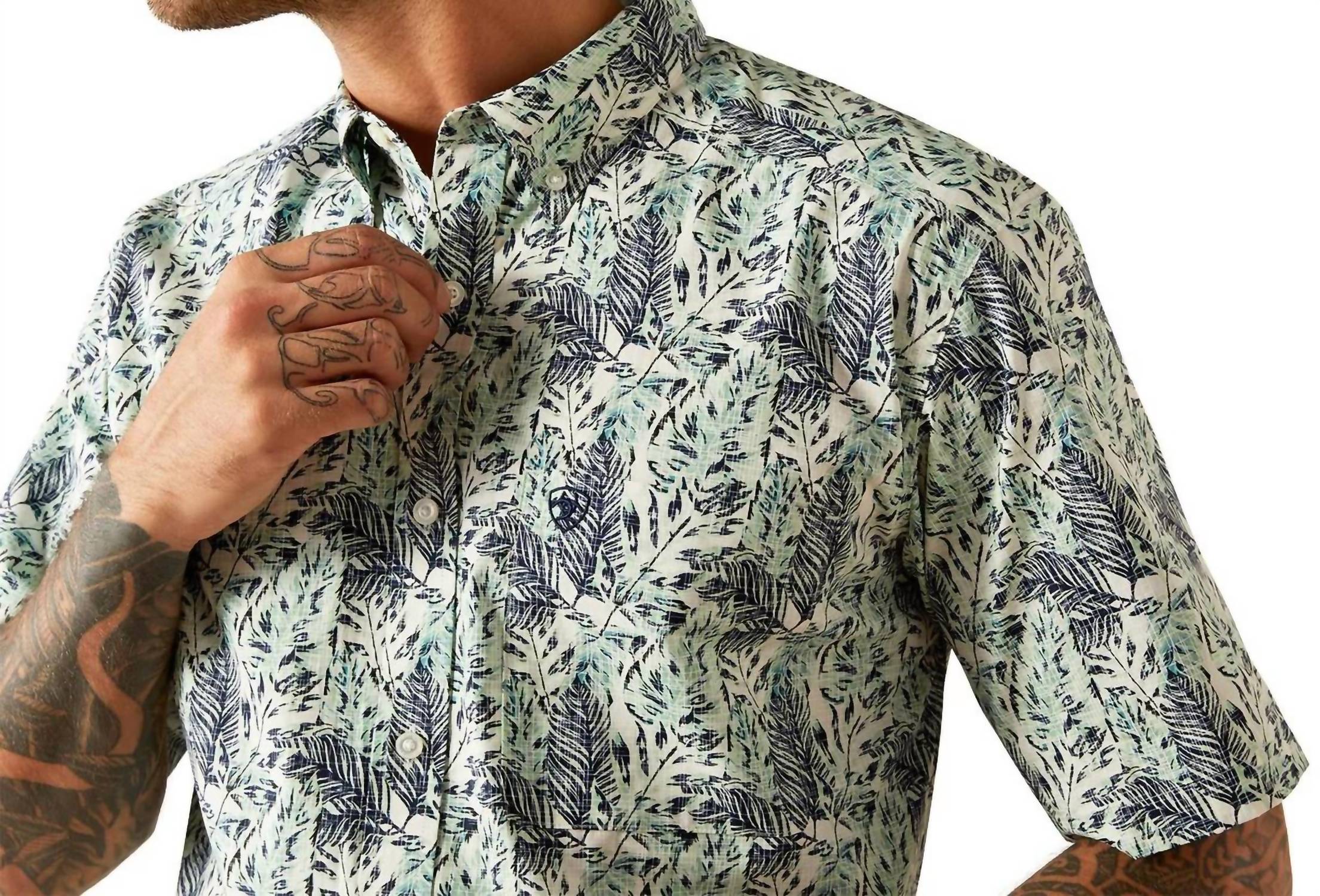 ARIAT Cyrus Shirt in mint - men's shirt - alternate view