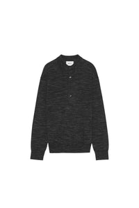 NN07 Raymond Long Sleeve Polo Sweater in black - men's shirt - view 5