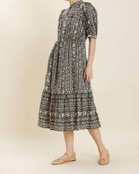 Aureum - Floral Boho Midi Dress