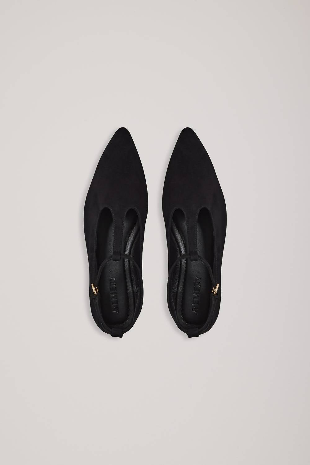 A.Emery Women's Ward Pointed Toe Flats in black - women's flats - detail view