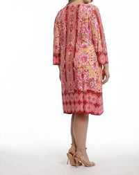 London Times - Boat Neckline Sleeve Shift Dress - Plus