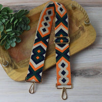 Lauren Lane - Geometric Woven Adjustable Crossbody Bag Purse Guitar Strap