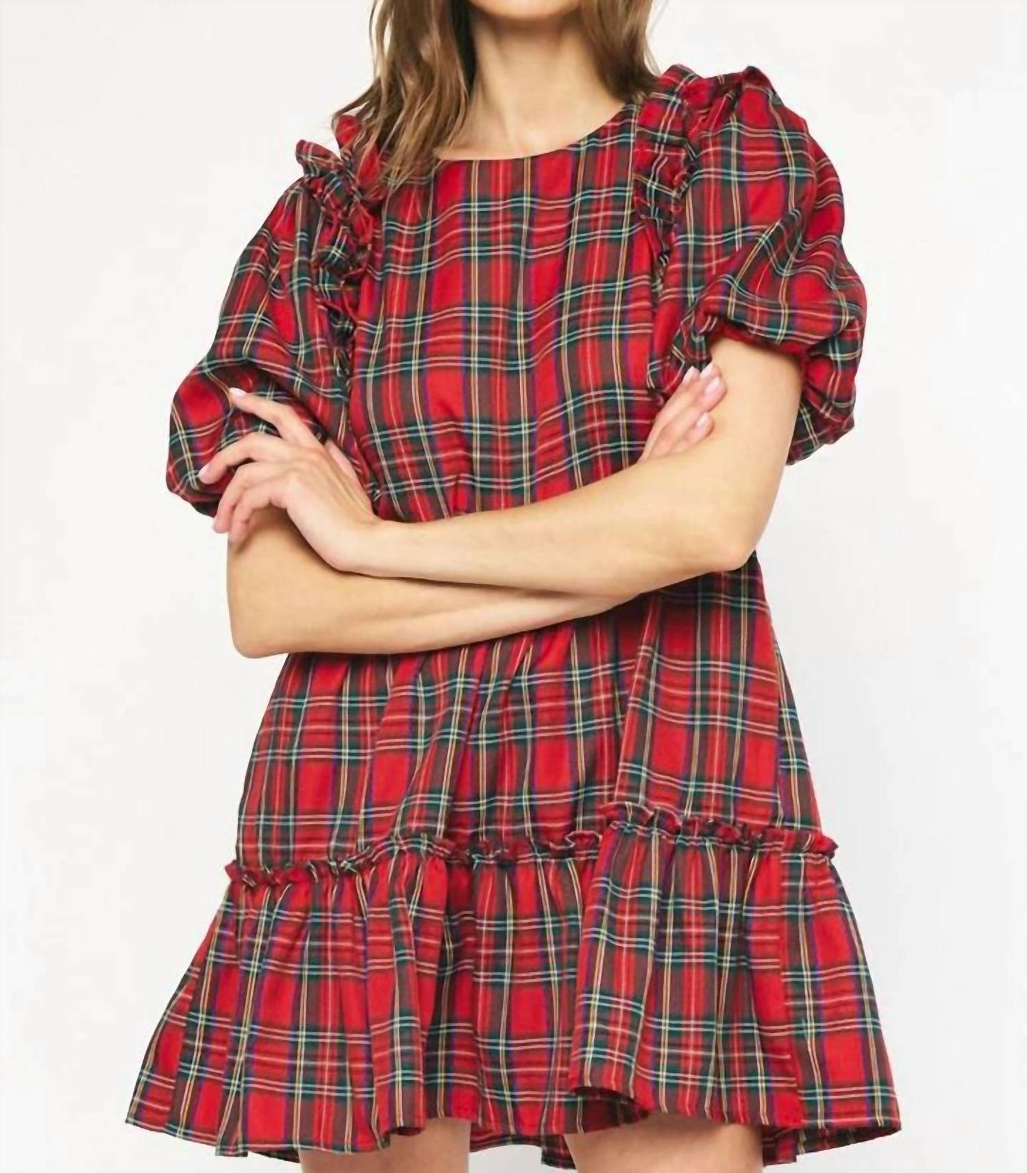 Entro - Christmas Plaid Dress - Plus