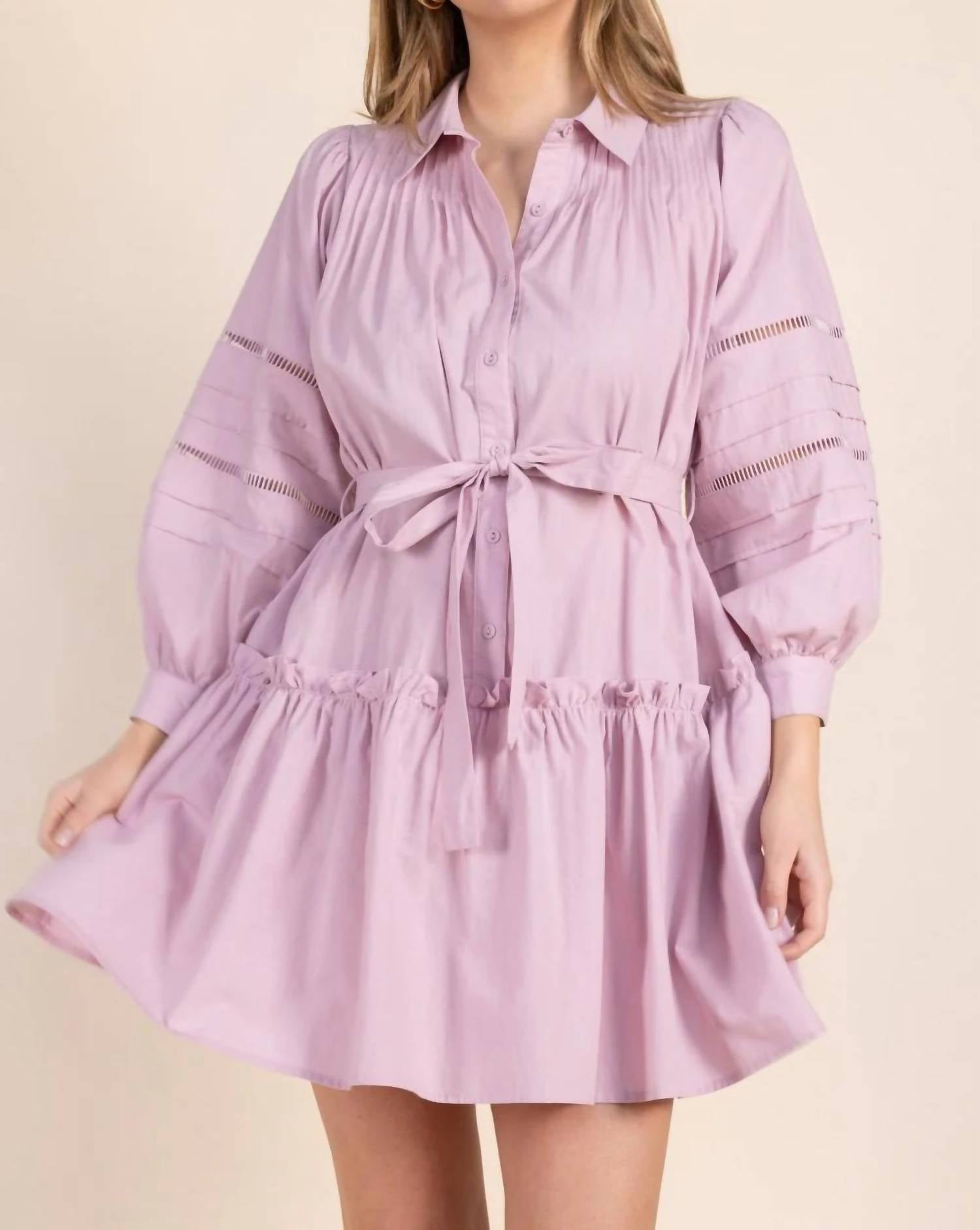 Before You Collection - Eyelet Balloon Sleeve Dress