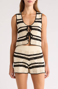 Elan - Tie Front Knit Sleeveless Top
