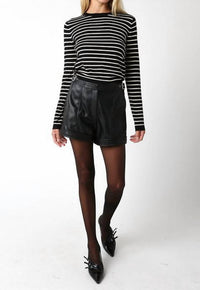 Olivaceous - Maya Striped Crew Neck Sweater