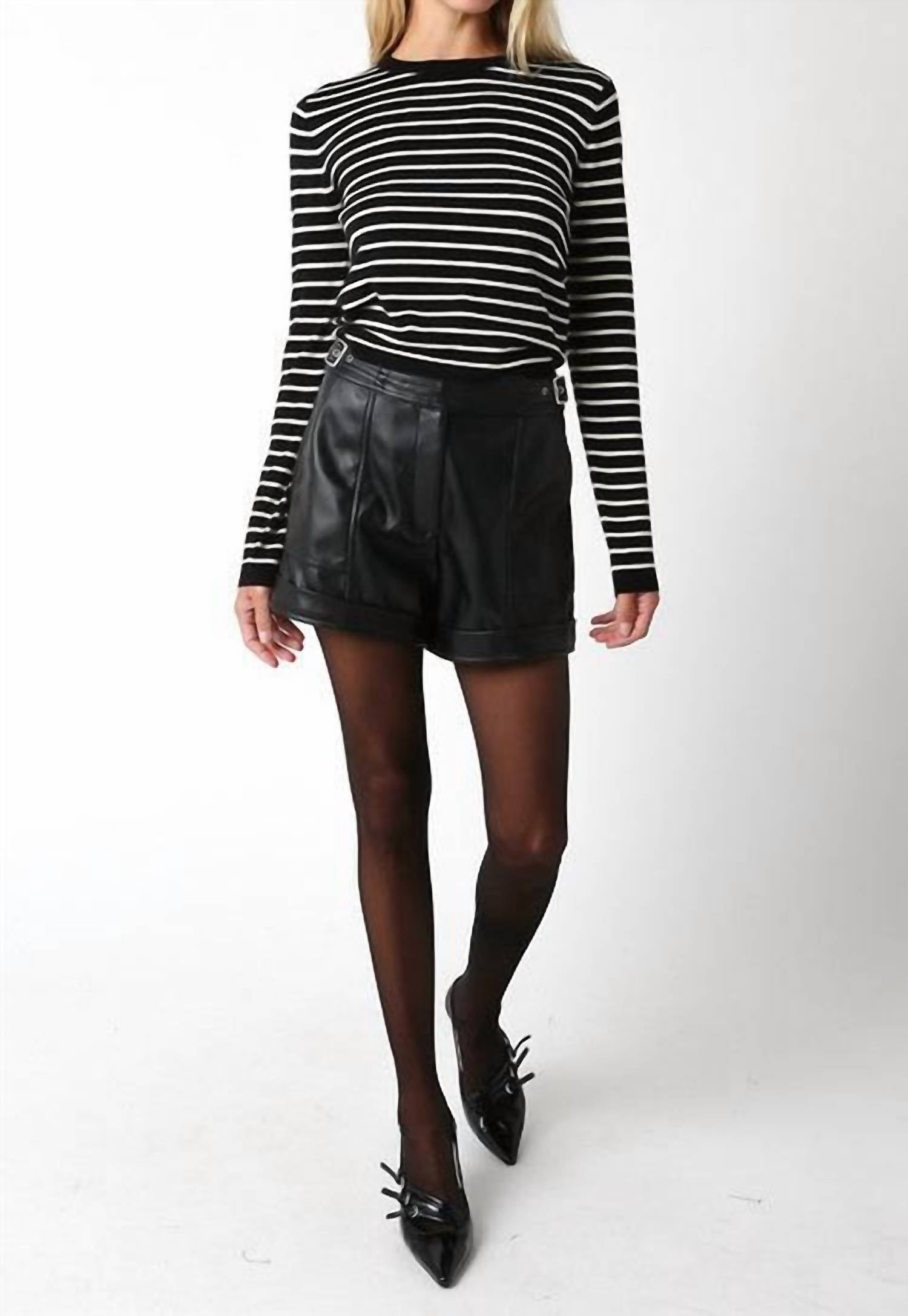 Olivaceous - Maya Striped Crew Neck Sweater