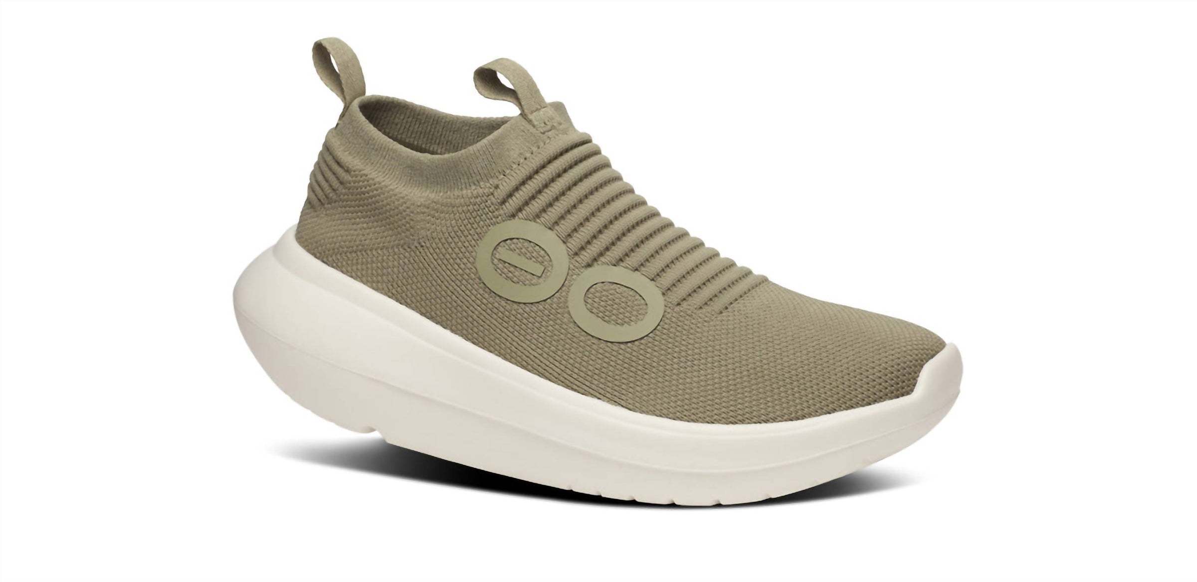 OOFOS Men's Oomy Zen Slip-on Shoe in chalk foliage - men's sneaker - detail view