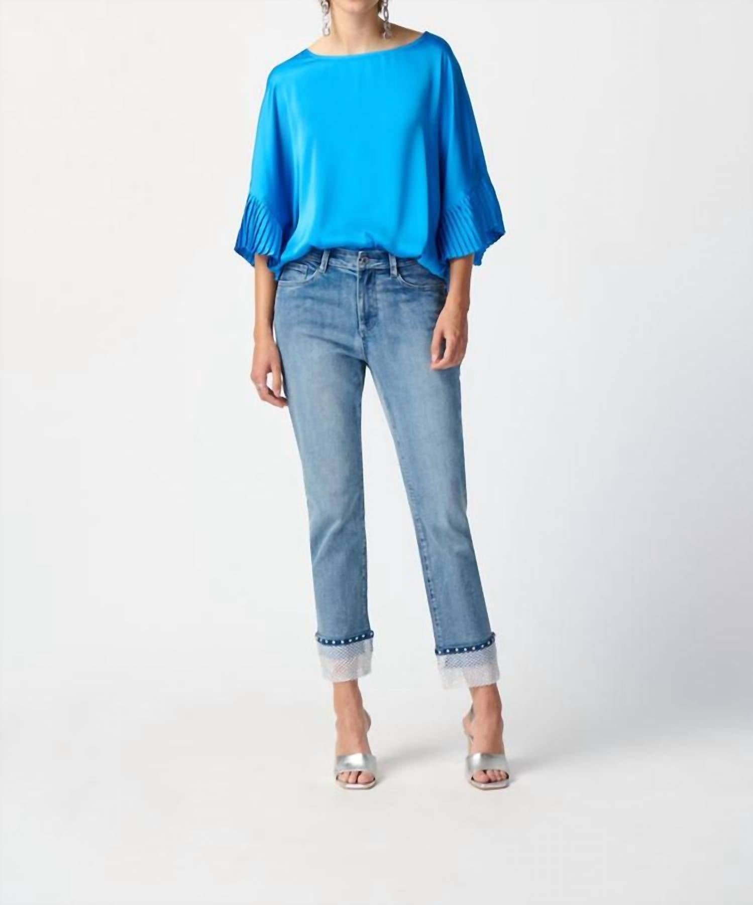 Joseph Ribkoff - Satin Boxy With Statement Ruffle Top