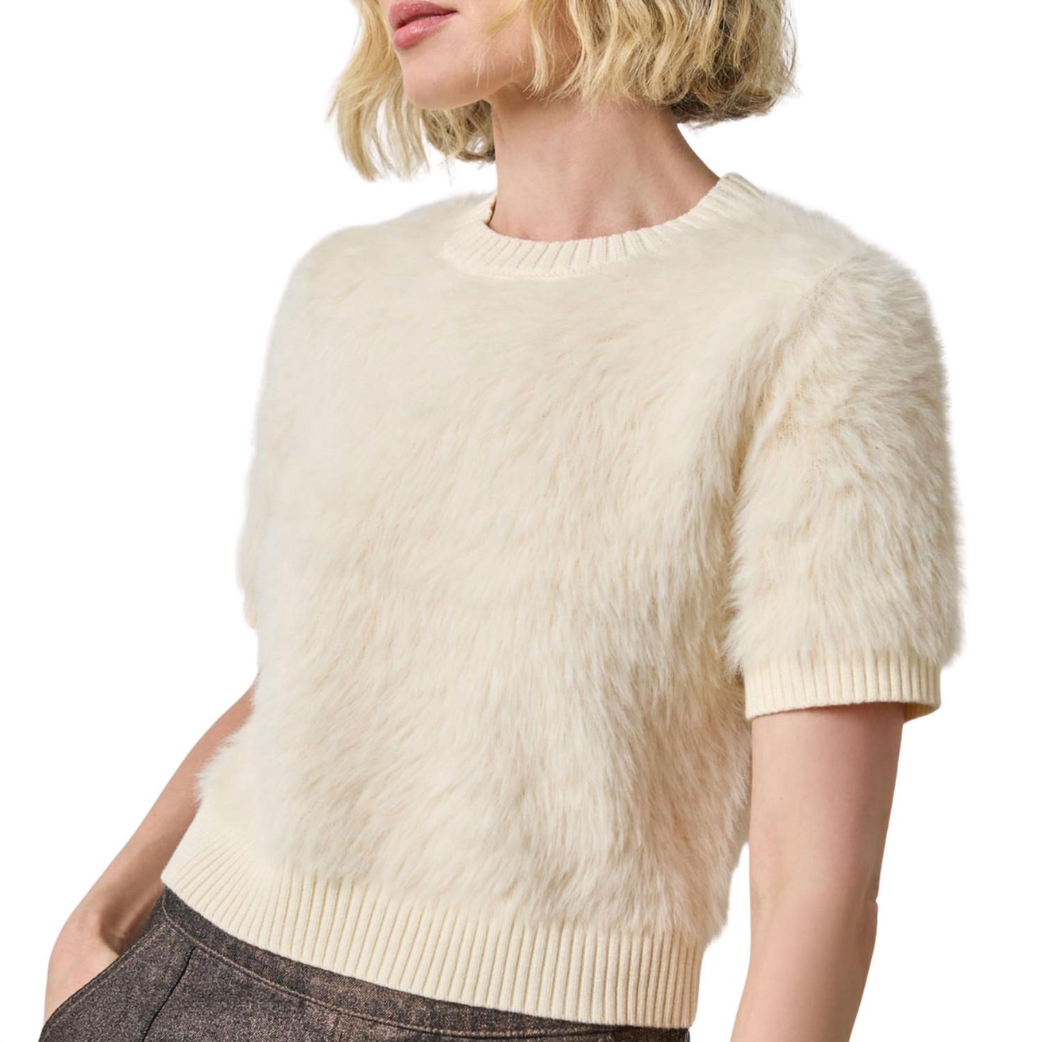 Lilla P - Short Sleeve Brushed Crew Sweater