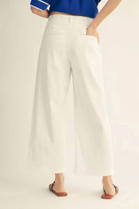 Jodifl Scalloped Pocket Wide-leg Crop Pants in white - women's pants - alternate view