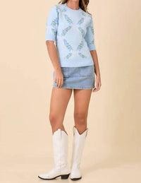 Main Strip - Women's Garden Floral Knit Top