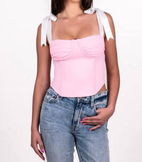 Pretty Garbage - Ribbon Ties Corset Top