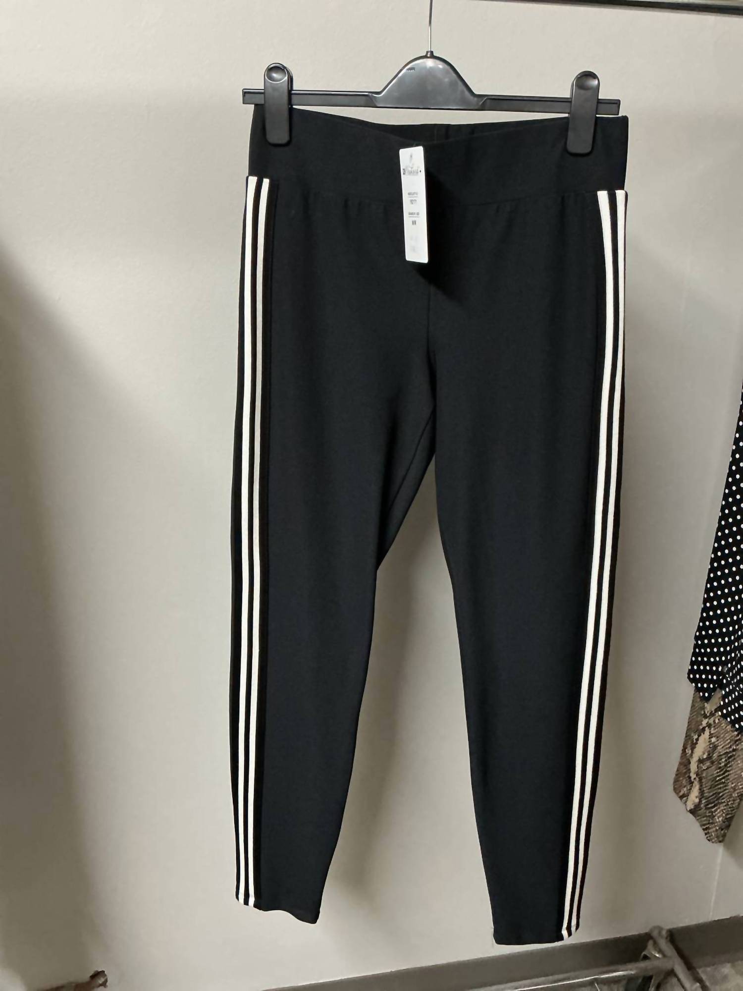 Frank Lyman Women's Stripe Pull On Pant in black - women's pants