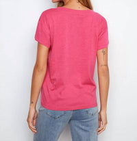 Charlie B - Organic Cotton Drop Shoulder V-Neck T-Shirt