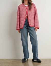 Buttermelon - Buttoned Quilted Puffer Jacket