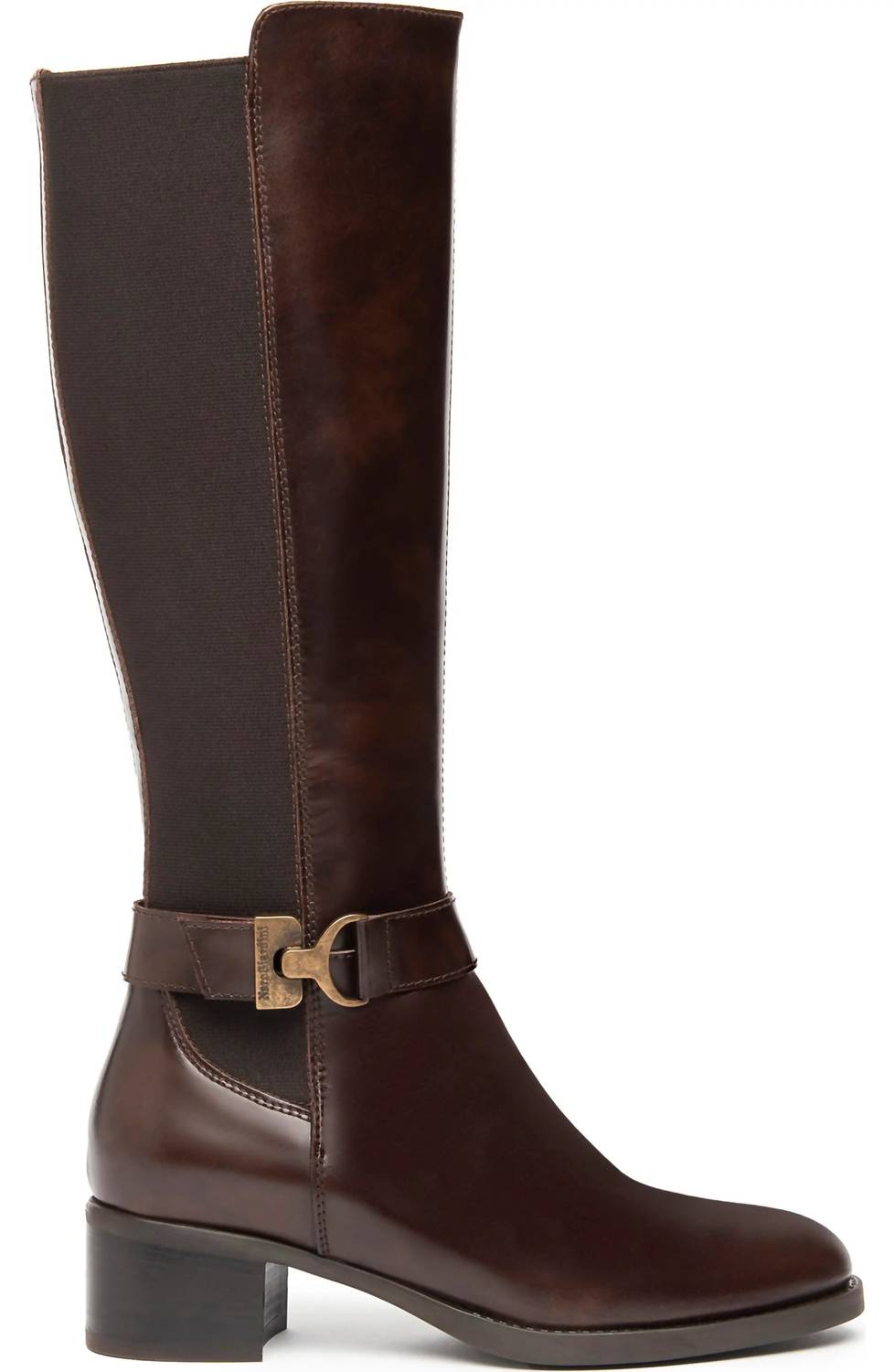 NeroGiardini Women's Tall Block Heel Boot in brown - women's shoe